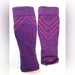 Smartwool PhD Compression Merino Wool Calf Sleeves Size Small in Purple